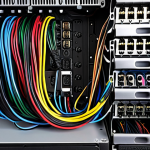 A well-organized computer interior showcasing excellent cable management with zip ties, cable sleeves, and strategic cable routing to optimize airflow. Focus on a modular power supply with only necessary cables connected.