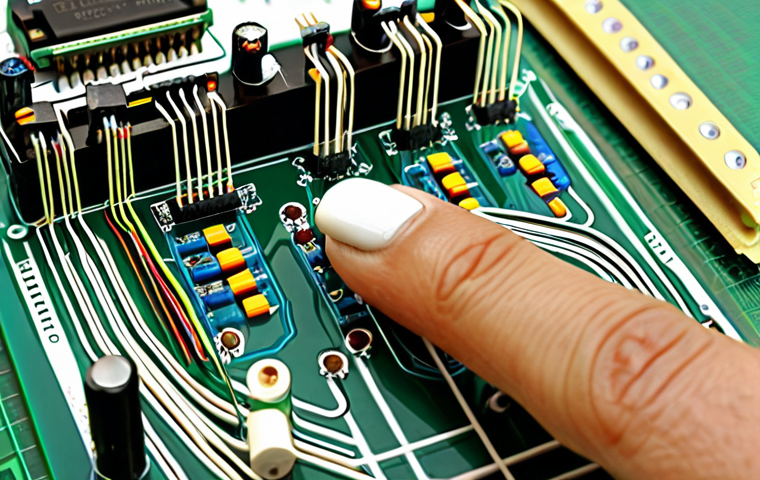 전기회로 실험실 기기 사용법 - **Prompt:** "A well-equipped electronics lab, featuring a multimeter displaying voltage readings, a ...