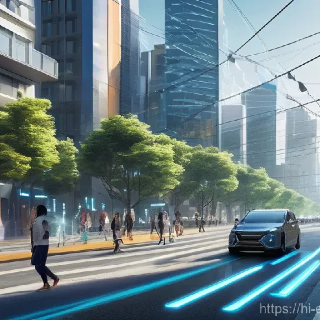 전자기파의 전파 - **Prompt:** A dynamic, slightly stylized image depicting the invisible network of electromagnetic wa...