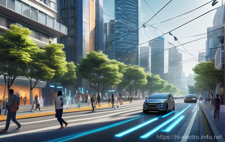 전자기파의 전파 - **Prompt:** A dynamic, slightly stylized image depicting the invisible network of electromagnetic wa...
