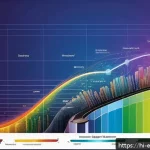 Home 22 전자기파의 성질 - A vibrant, detailed digital illustration showcasing the electromagnetic spectrum with a focus on Hin...