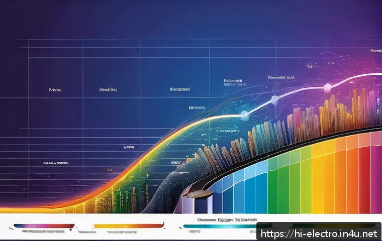전자기파의 성질 - A vibrant, detailed digital illustration showcasing the electromagnetic spectrum with a focus on Hin...